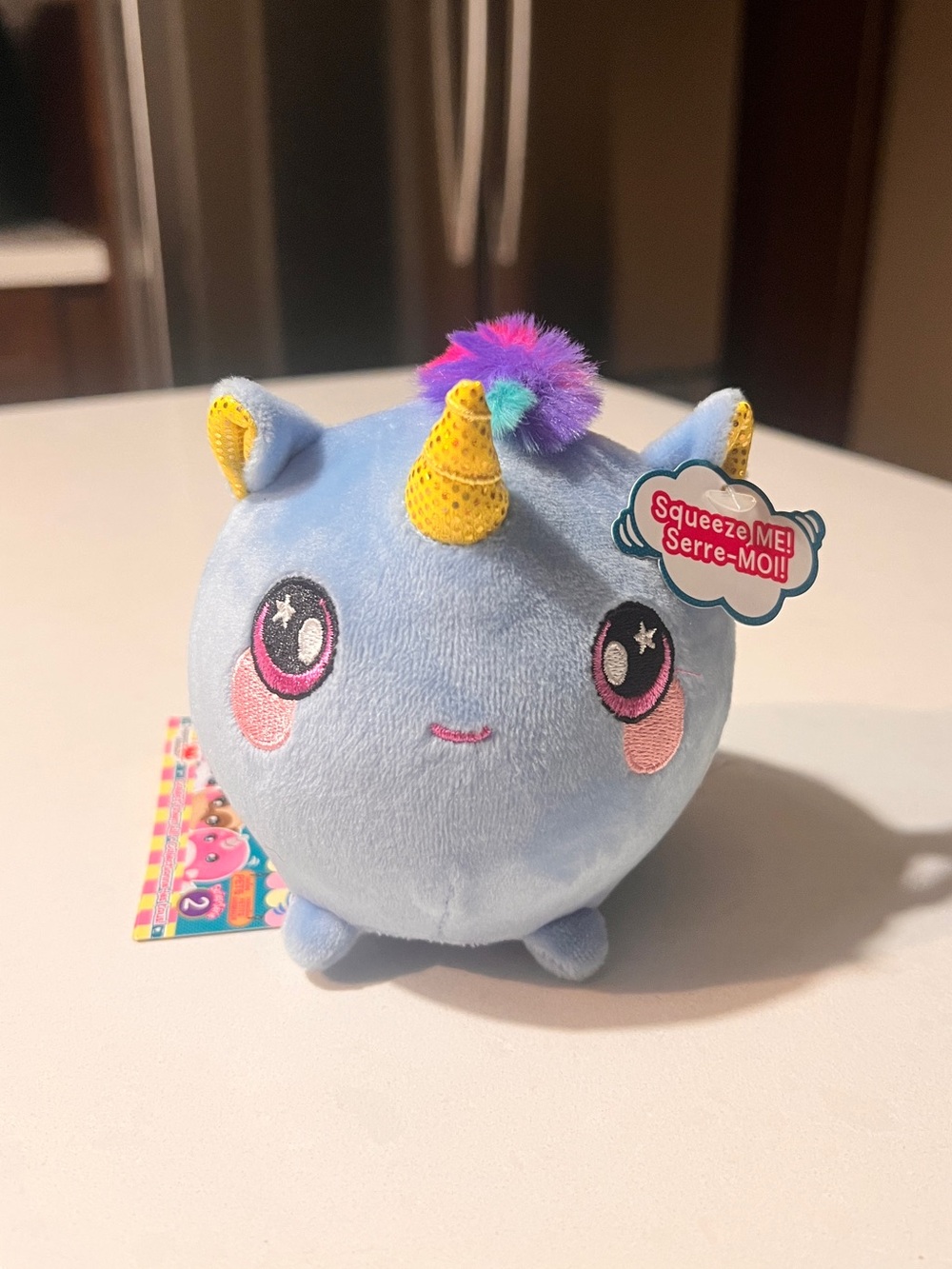 2018 Squeezamals Blue Plush Unicorn Toy - Soft Squishy